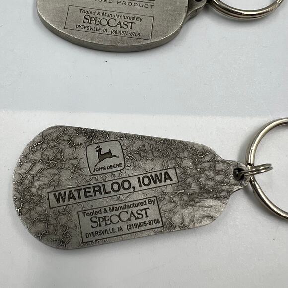 John Deere Waterloo Iowa Tractor Pewter Keychains 9000T & 9520 Series SpecCast - Picture 5 of 8